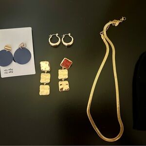 J. Crew Gold and Blue Earring Set